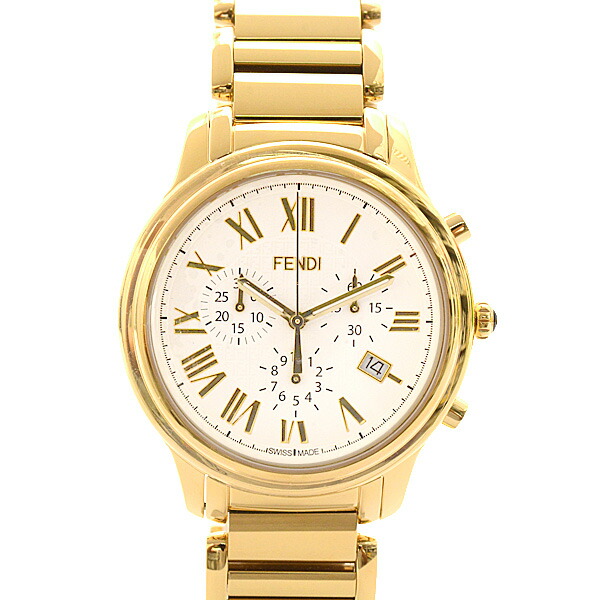 FENDI シルバー アナログ時計 ベージュ文字盤 FENDI シルバー アナログ