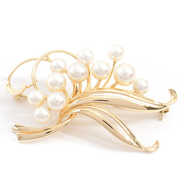 ミキモト 天然ベビーパールピンブローチ K14 ゴールド ミキモト 天然