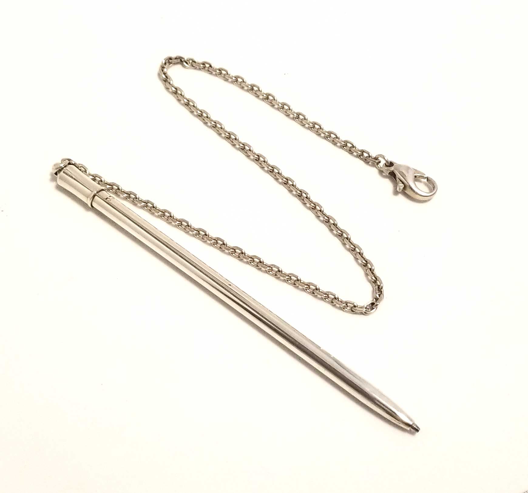 新品本物】エルメス シルバーチェーンボールペン エス・テー・デュポン