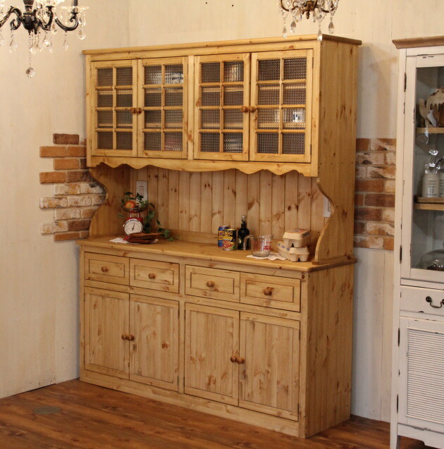楽天市場】カップボード 幅165 日本製 カントリー 家具 手作り 木 木製
