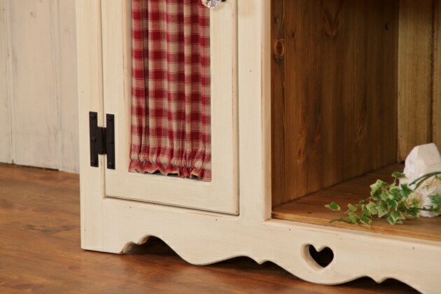 楽天市場】NC カントリー ハート 布扉付き キッチンラック