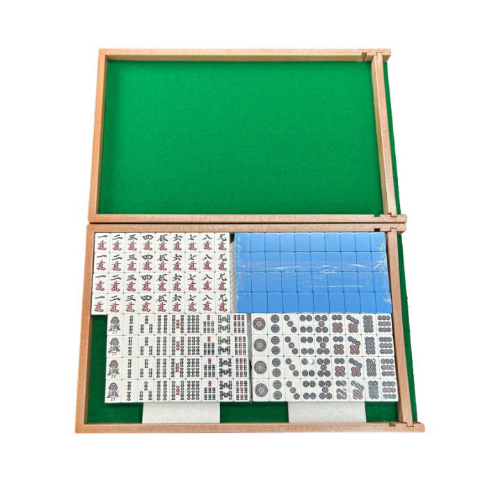 アモス 全自動麻雀卓用 麻雀牌26ミリ ブルー黄色2面セット 点棒約100