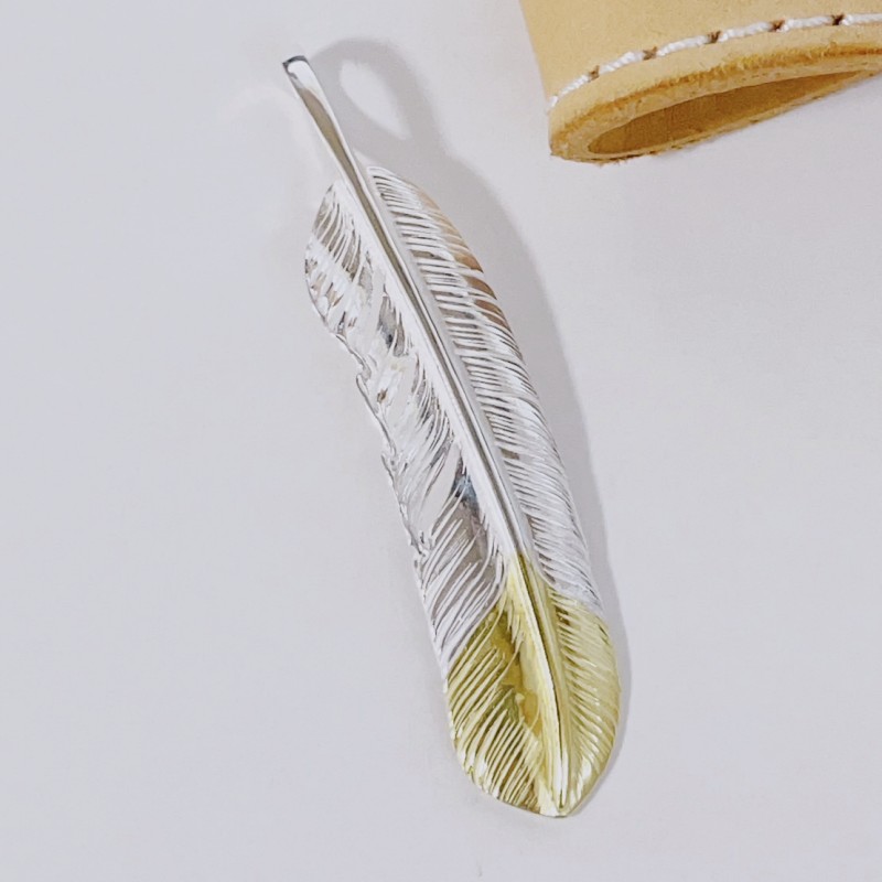 楽天市場】18金 特大フェザー フェザー ネックレス ペンダント