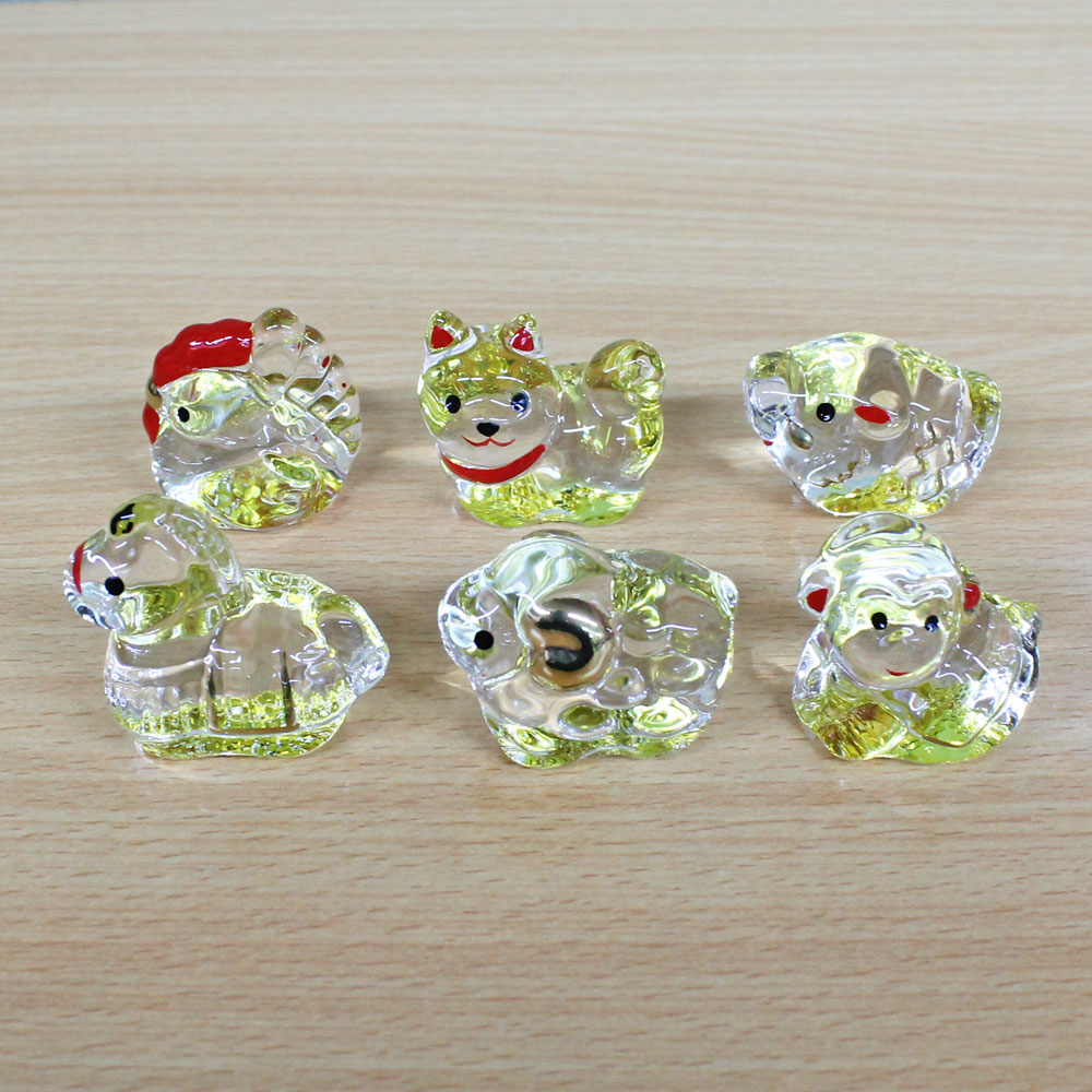 楽天市場】干支 置物 へび 巳年(ガラス細工 クリスタル 十二支セット Y