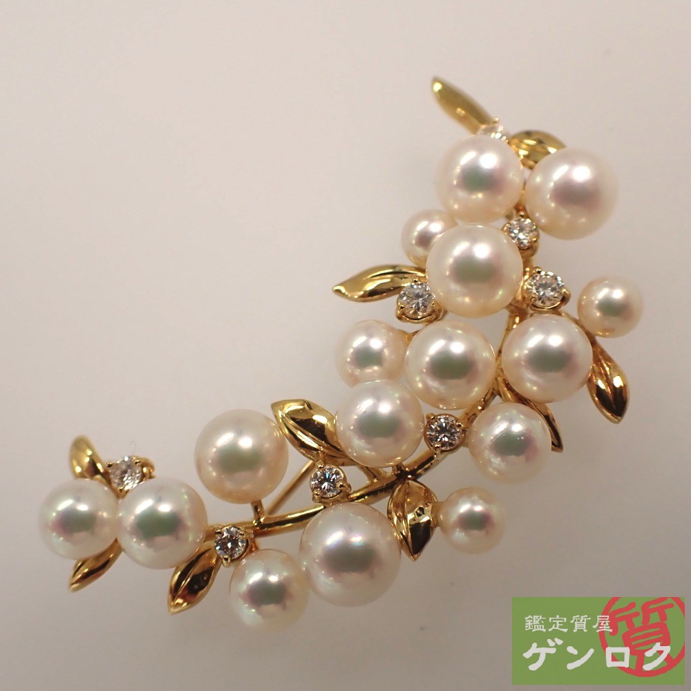 楽天市場】【中古】 ニナリッチ パールブローチ K18（750）YG ダイヤ