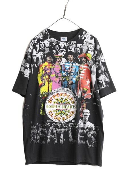 楽天市場】90s USA製 ☆ ビートルズ オールオーバー プリント Tシャツ