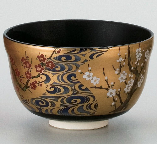 楽天市場】茶道具 抹茶碗 金地茶碗 光琳梅 宮地英香作 : 茶道具・抹茶