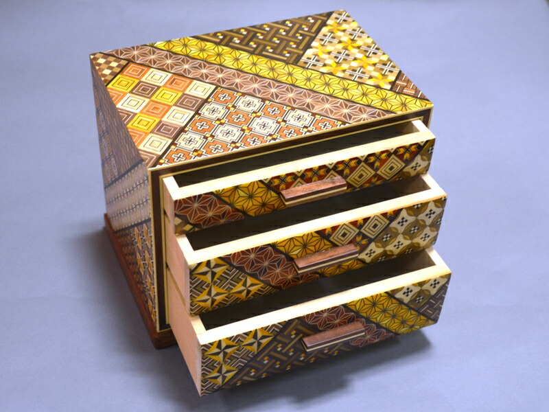 箱根寄木細工 引き出し付き収納ボックス