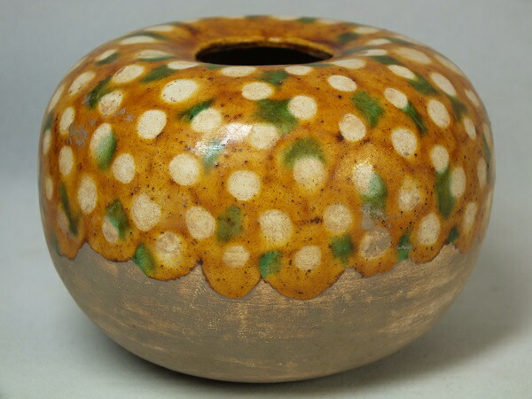 中国美術 唐三彩 丸壷 φ23.2cm(LC239) 中国美術 唐三彩 丸壷 φ23.2cm