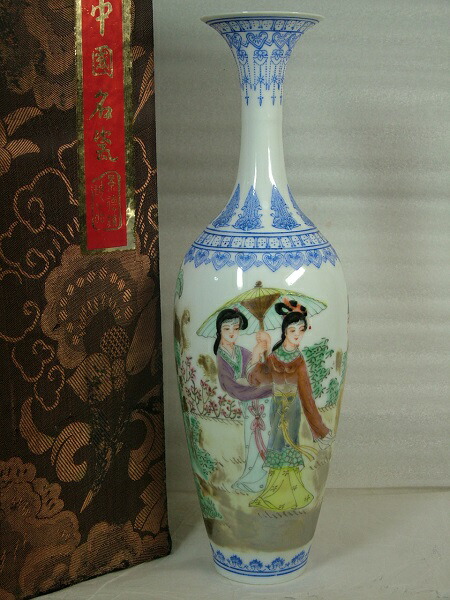 楽天市場】□龍香堂□☆中国高級工芸 景徳鎮製薄胎花瓶『貴婦人図