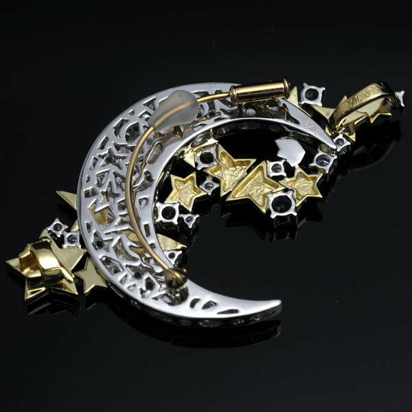 楽天市場】♪ショウヤマガタ 作家物♪ ブローチ/Pt900K18/ダイヤ D1,41