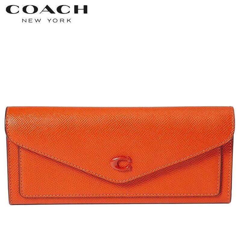 COACH コーチ 折り財布 マイクロウォレット ミニ財布 オレンジ