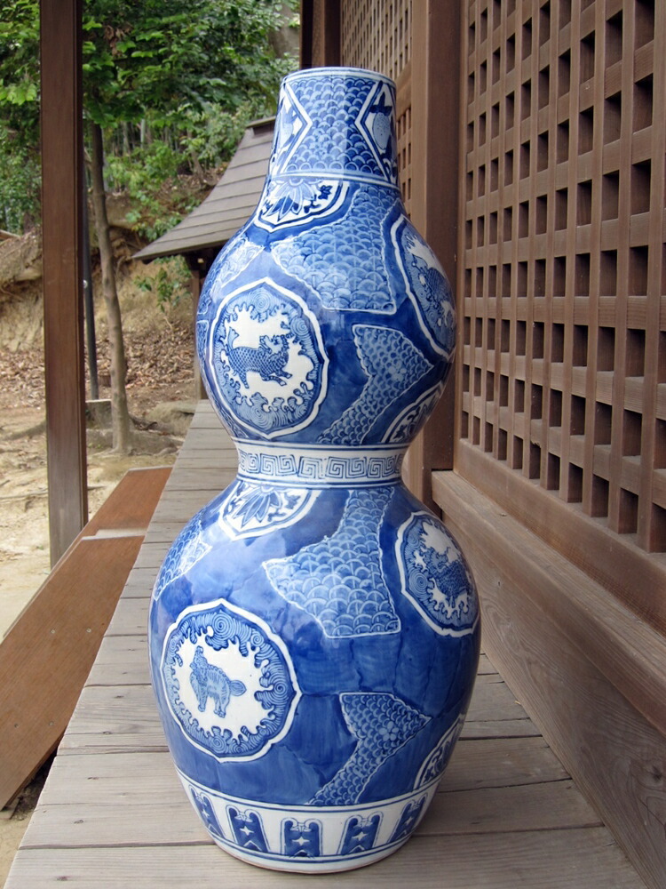 中国清時代染付大壺（銘があり) 中国 清時代 壺