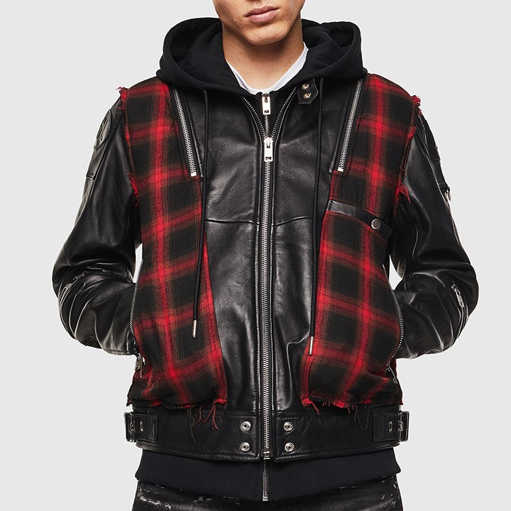 楽天市場】□DIESEL ディーゼル メンズ□羊革 本革 チェック柄 ダブル