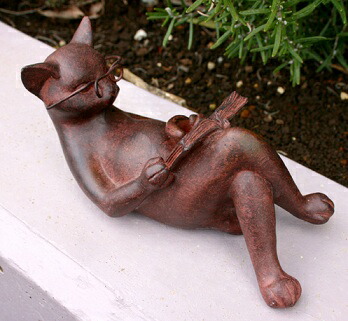 楽天市場】猫 置物 ブロンズの通販