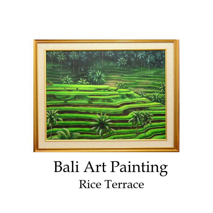 バリ絵画 バリアート 田園風景 105✖️85 バリ絵画 バリアート 田園