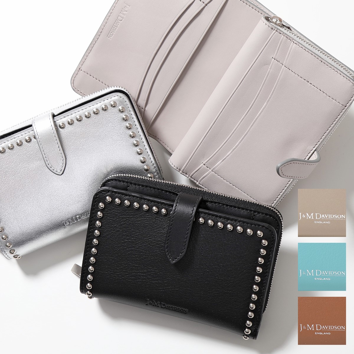 楽天市場】J&M DAVIDSON 二つ折り財布 MEDIUM ZIP AROUND WALLET WITH