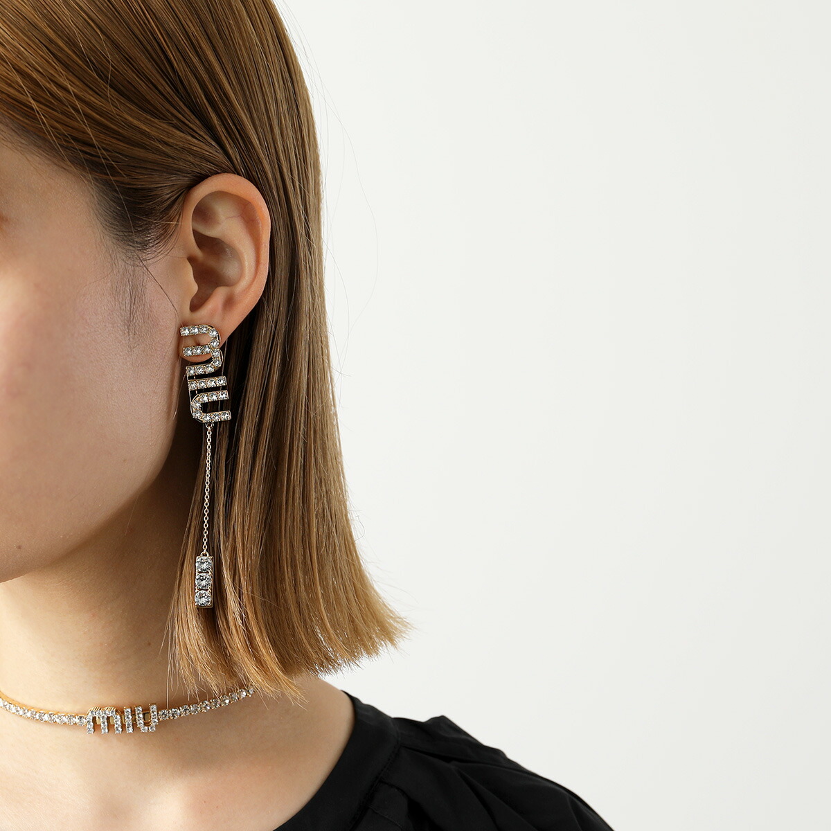 楽天市場】MIUMIU ミュウミュウ ピアス 5JO661 2DNC ピアス ロゴ