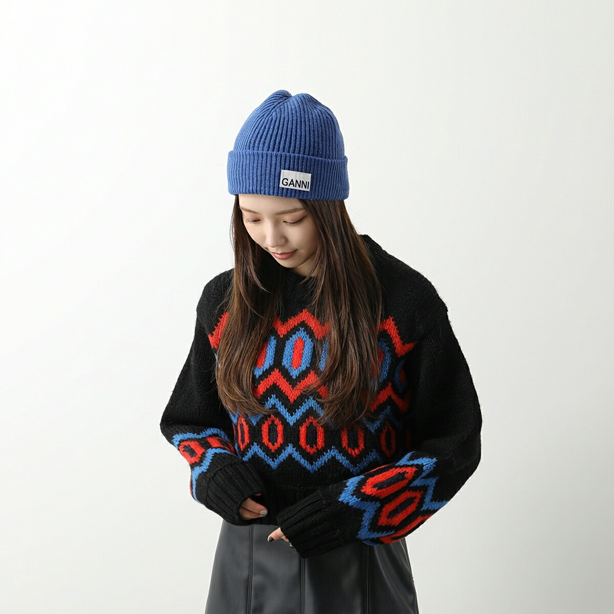 楽天市場】GANNI ガニー ニット帽 Light Structured Rib Knit Beanie