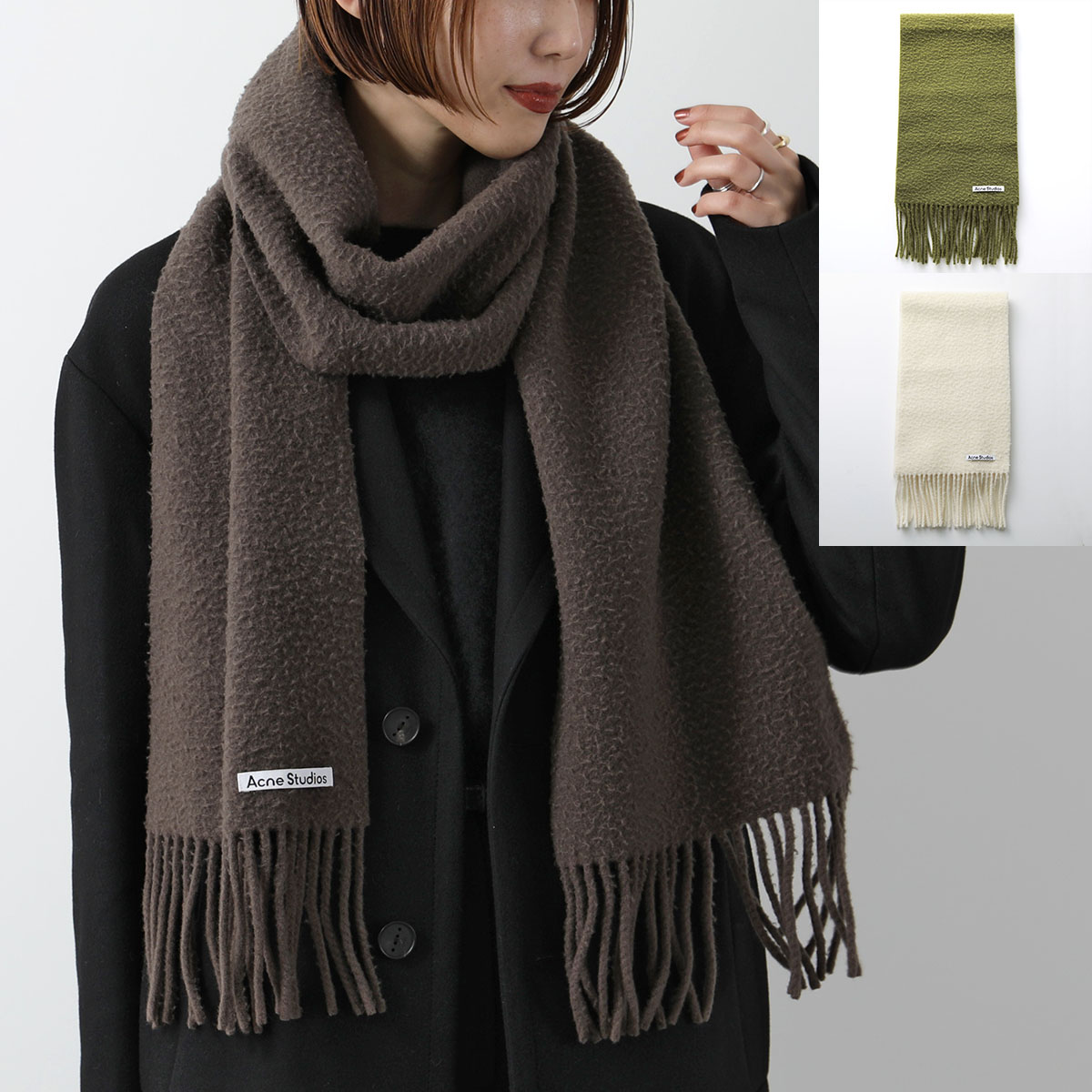 Acne Studios グレー マフラー 200x45cm Acne Studios マフラー グレー