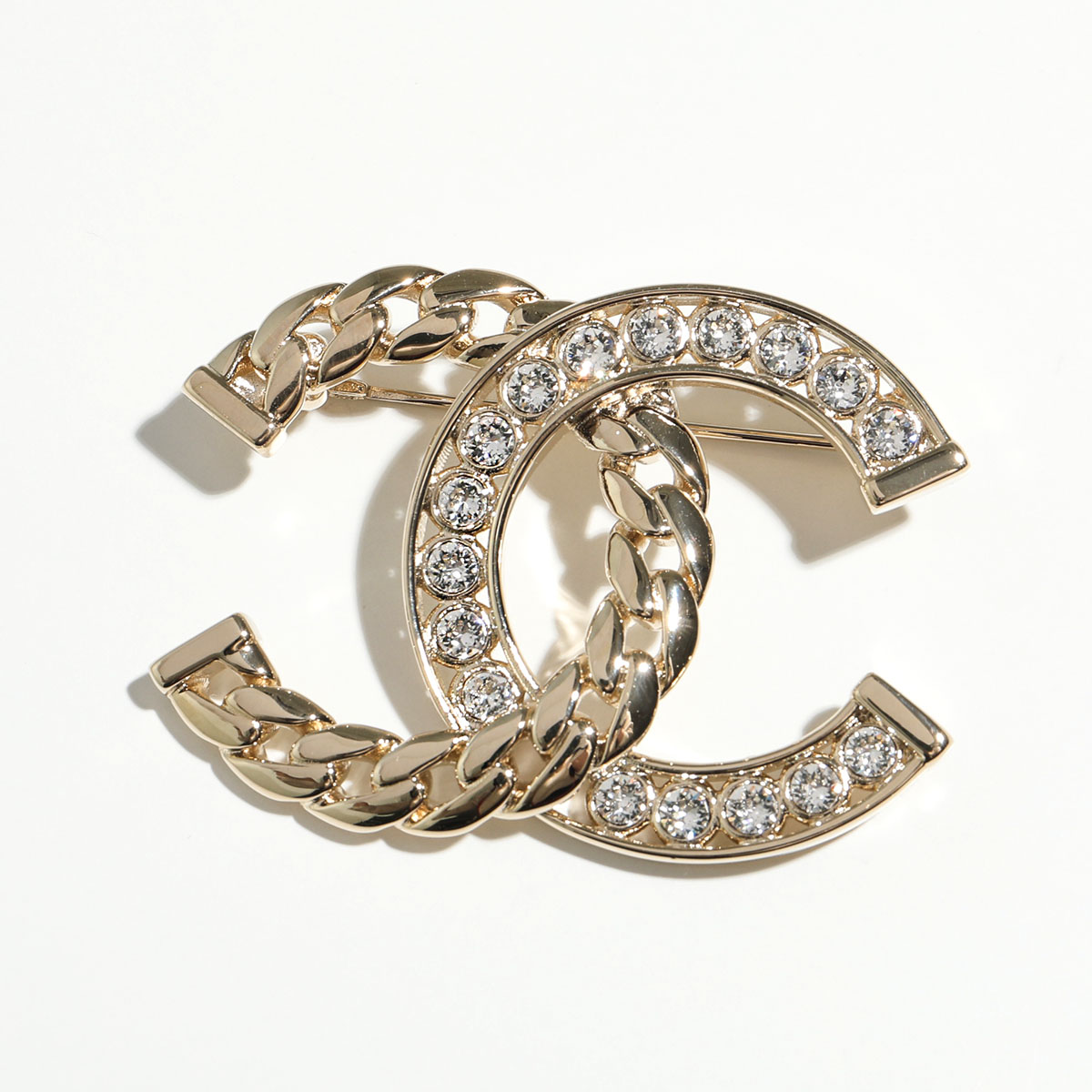 シャネルCHANE COCOラインストーンブローチヴィンテージ