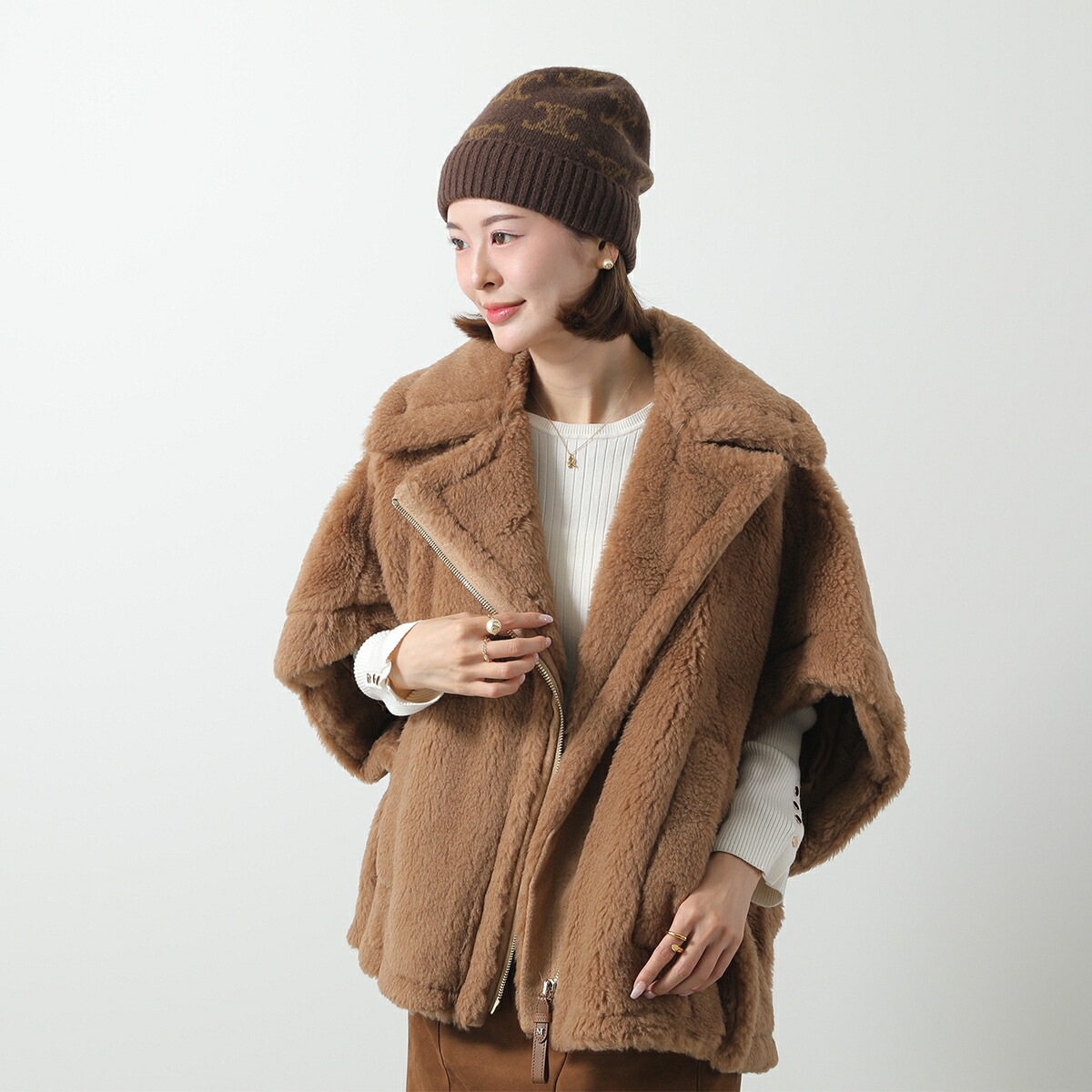 CELINE ブラウン ニット帽 Sサイズ CELINE ブラウン ニット帽