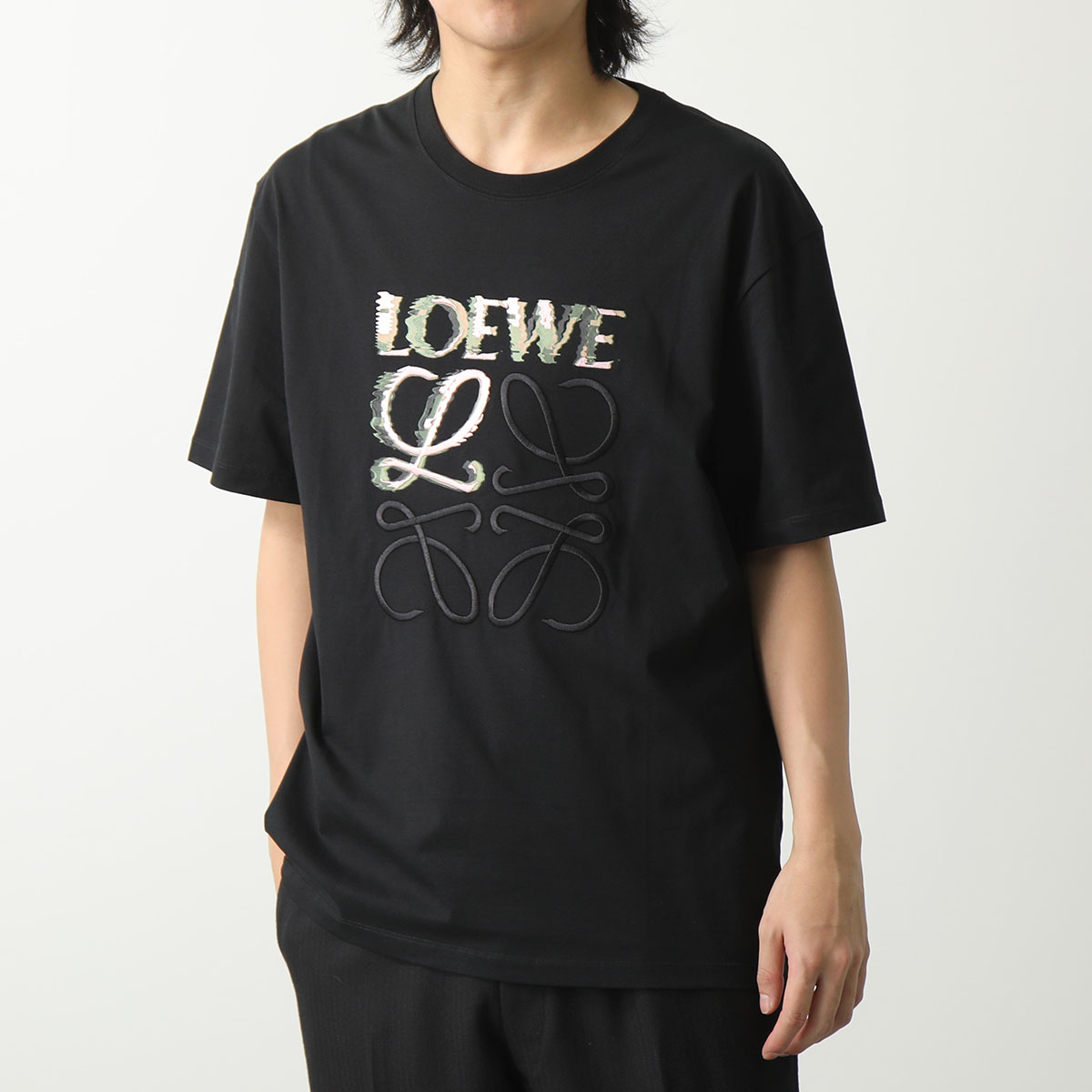 ロエベ (LOEWE) Tシャツ 黒 ブランドロゴ