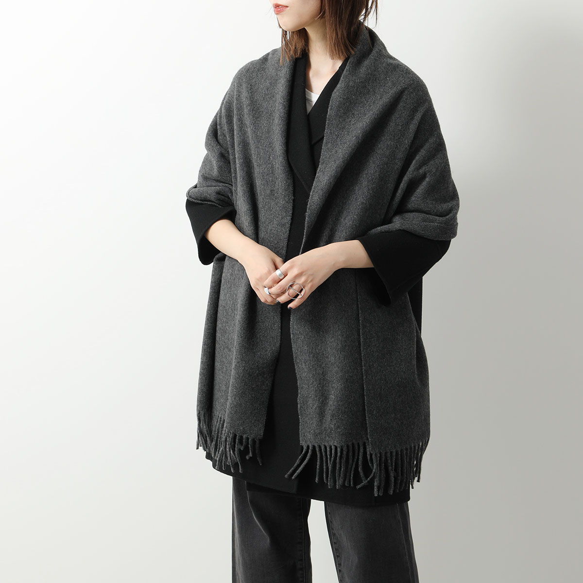 TOTEME トーテム モヘアアルパカチェックマフラー ブラウン｜