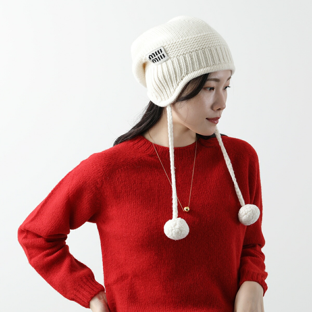 本日価格 miu miu ニット帽 ブラック マフラー 351212252_1.jpg