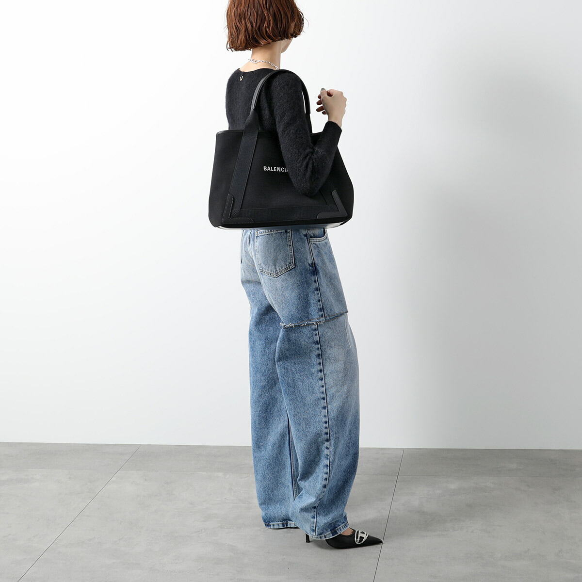 楽天市場】BALENCIAGA バレンシアガ トートバッグ NAVY CABAS NEW M