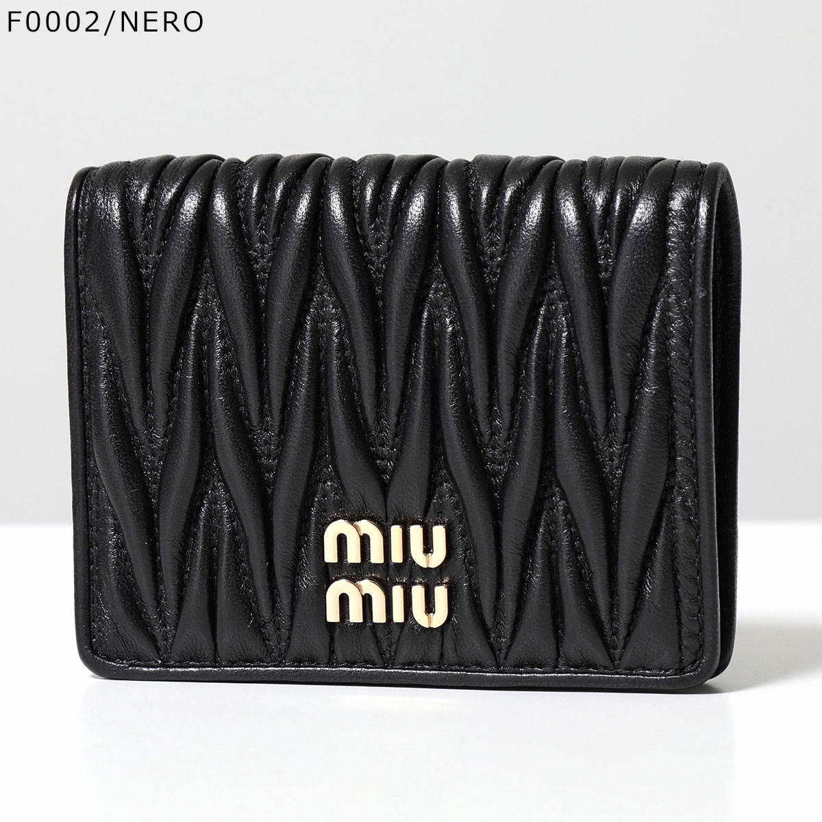 美品】ミュウミュウ 二つ折財布 ジャガード エムエムパリス ビジュー