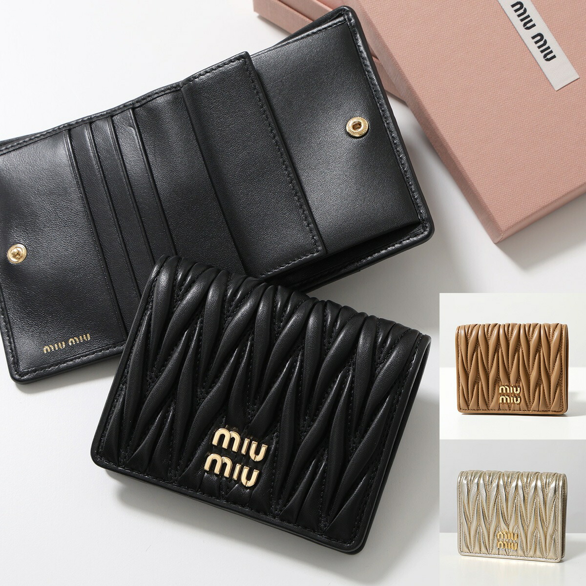 楽天市場】MIUMIU ミュウミュウ 二つ折り財布 5MV204 2FPP AFPP