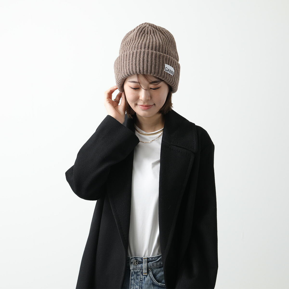 楽天市場】GANNI ガニー ニット帽 Structured Rib Beanie A4429 A6051
