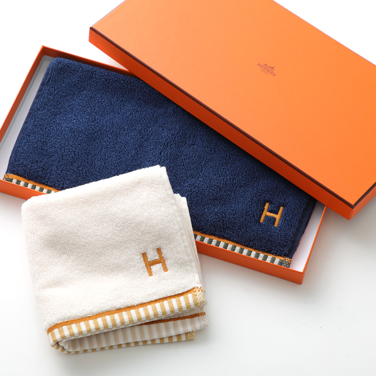 楽天市場】HERMES エルメス タオル 33×33 CARRE TOWEL ヴィス