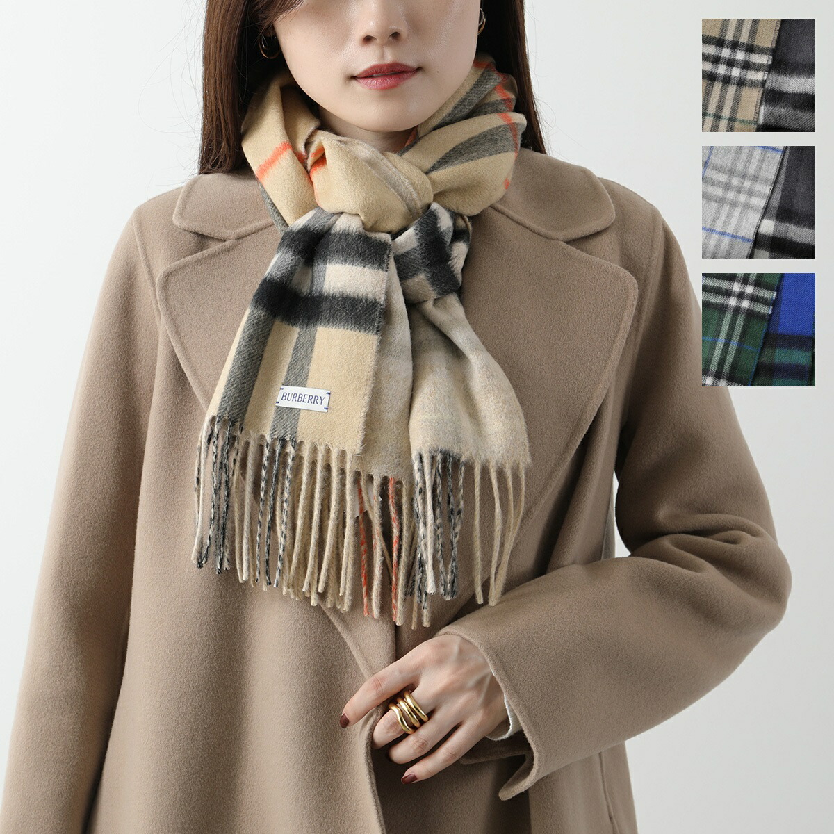 チェック ウールスカーフ (ストーン) | Burberry®公式サイト 暖かい