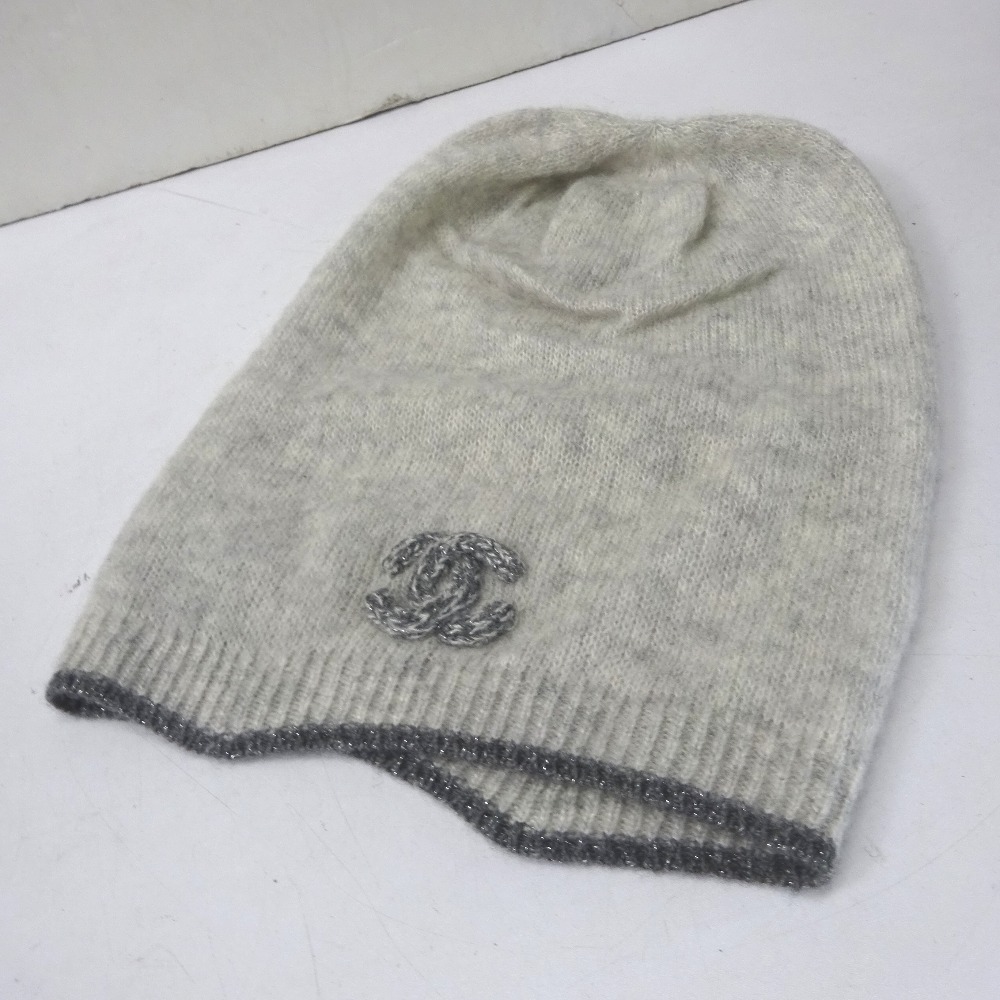 楽天市場】シャネル ニットキャップ ニット帽 ココマーク グレー