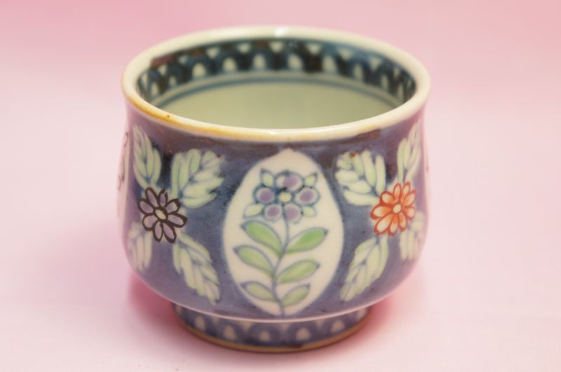 楽天市場】六代 佐藤走波 染錦草花文 湯呑5客揃 : 食器のみつはた