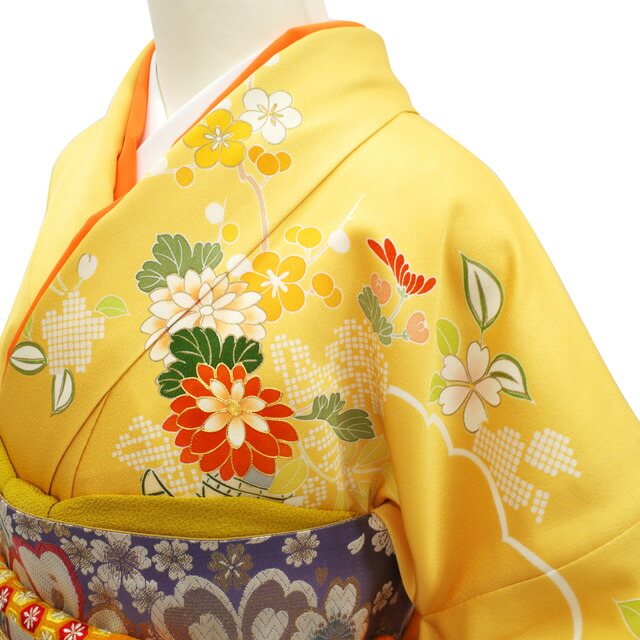 振り袖フルセット長襦袢付金彩加工成人式振袖重ね衿付167