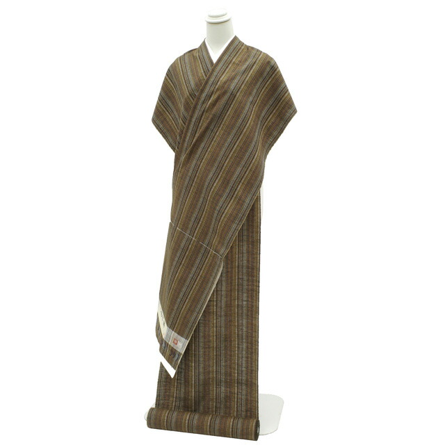 楽天市場】【新古品】 すごい値！ 紬 反物 着物 正絹 多色 茶色系 縞