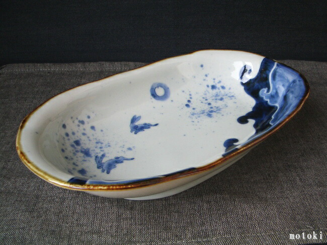 楽天市場】伊万里焼 染付うさぎ カレー皿 : 有田焼や心器