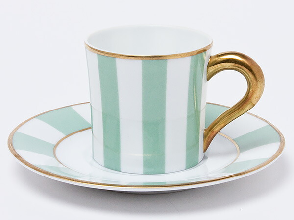 ベルナルド アルトワ グリーン モーニング カップ＆ソーサーリモージュ
