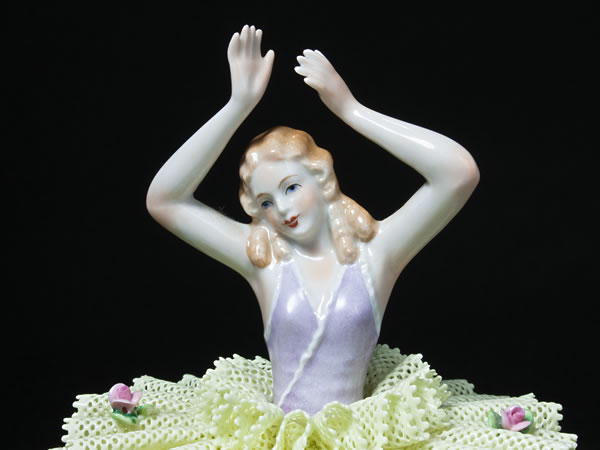 アンティーク シッツェンドルフ◇フィギュリン レースドール 31cm