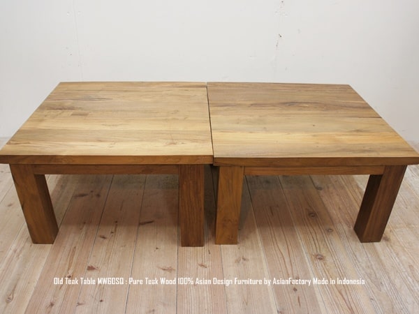 楽天市場】オールドチーク無垢材 スクエアテーブル60cm SQ アジアン