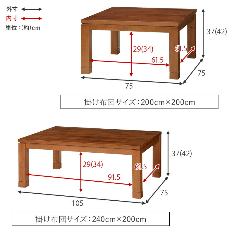 楽天市場】＜選べる4サイズ＞アカシア天板 こたつ テーブル 【Taris