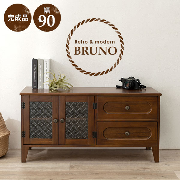 楽天市場】レトロ花ガラス テレビ台 幅90cm 開き扉タイプ【Bruno