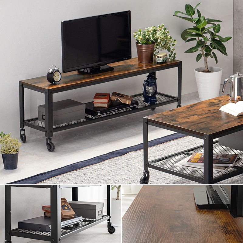 昭和レトロ インダストリアル スチール製テレビボード テレビ台 サイド