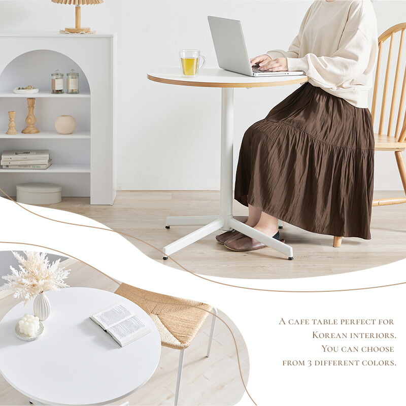 楽天市場】【レビューで特典あり】ホワイトカフェテーブル 直径65cm