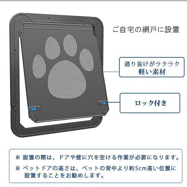 楽天市場】【在庫有り】【簡単DIY】PETLESO 網戸用 ペットドア Sサイズ
