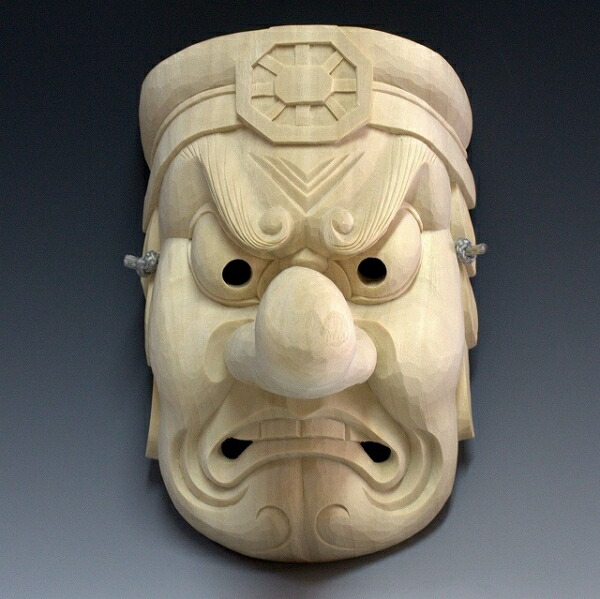 楽天市場】楠面 天狗面（鼻上） 大天狗 木彫り お面 壁掛け用 [Ryusho