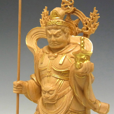 楽天市場】木彫り 仏像 金彩毘沙門天 立像 高さ11.5cm 柘植製 本格ミニ